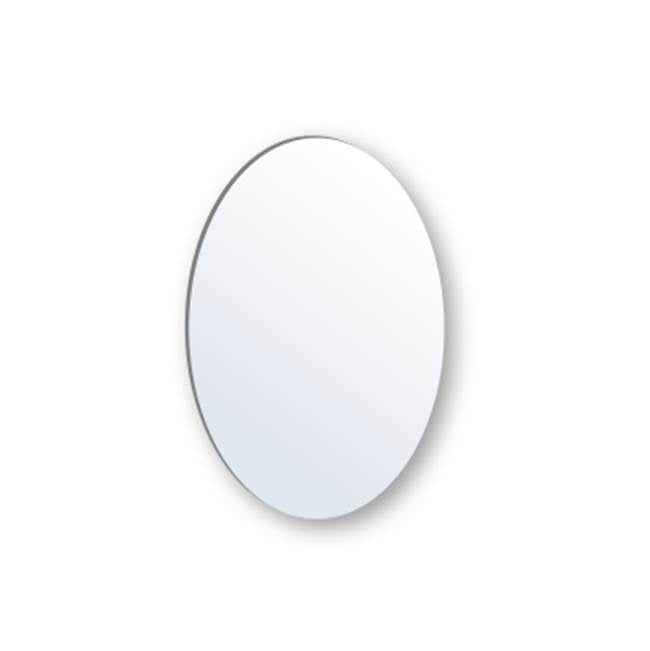 Madeli - Madeli Evo Oval Mirror, 20'' x 30'' x 3/4'',  Plain Edge - Aluminum