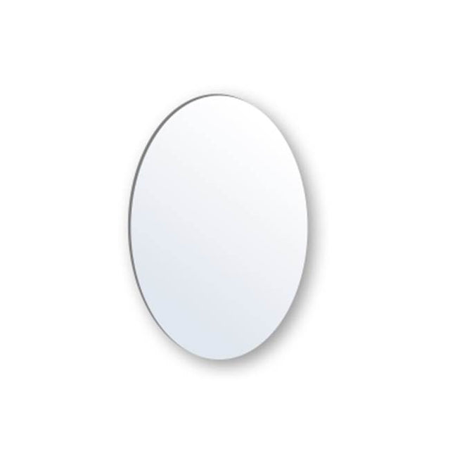 Madeli - Madeli Evo Oval Mirror, 20'' x 30'' x 3/4'',  Plain Edge - Aluminum