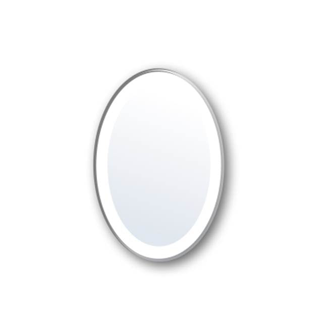 Madeli - Madeli Evo Oval Mirror, 20'' x 30'' x 3/4'', Frosted Edge - Aluminum