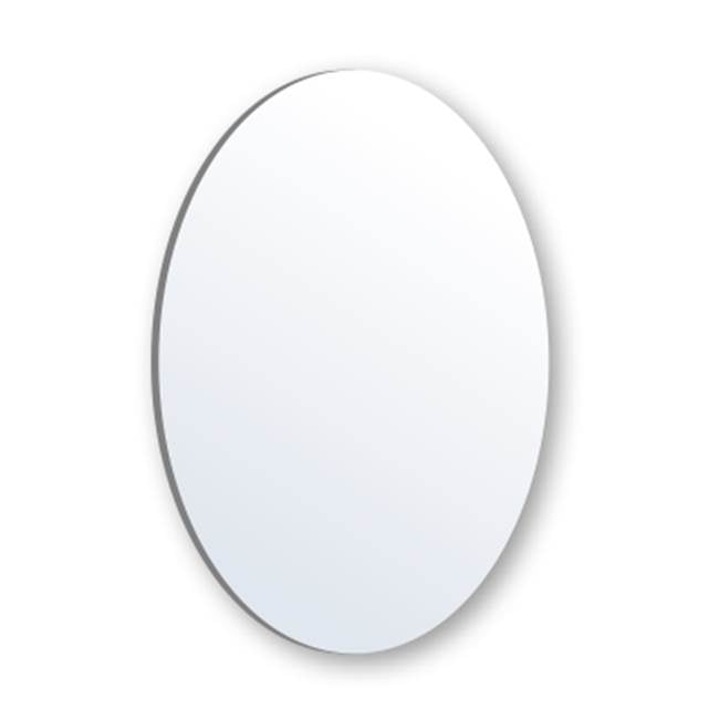 Madeli - Madeli Evo Oval Mirror, 28'' x 42'' x 3/4'', Plain Edge - Aluminum