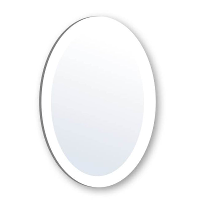 Madeli - Madeli Evo Oval Mirror, 28'' x 42'' x 3/4'', Frosted Edge - Aluminum