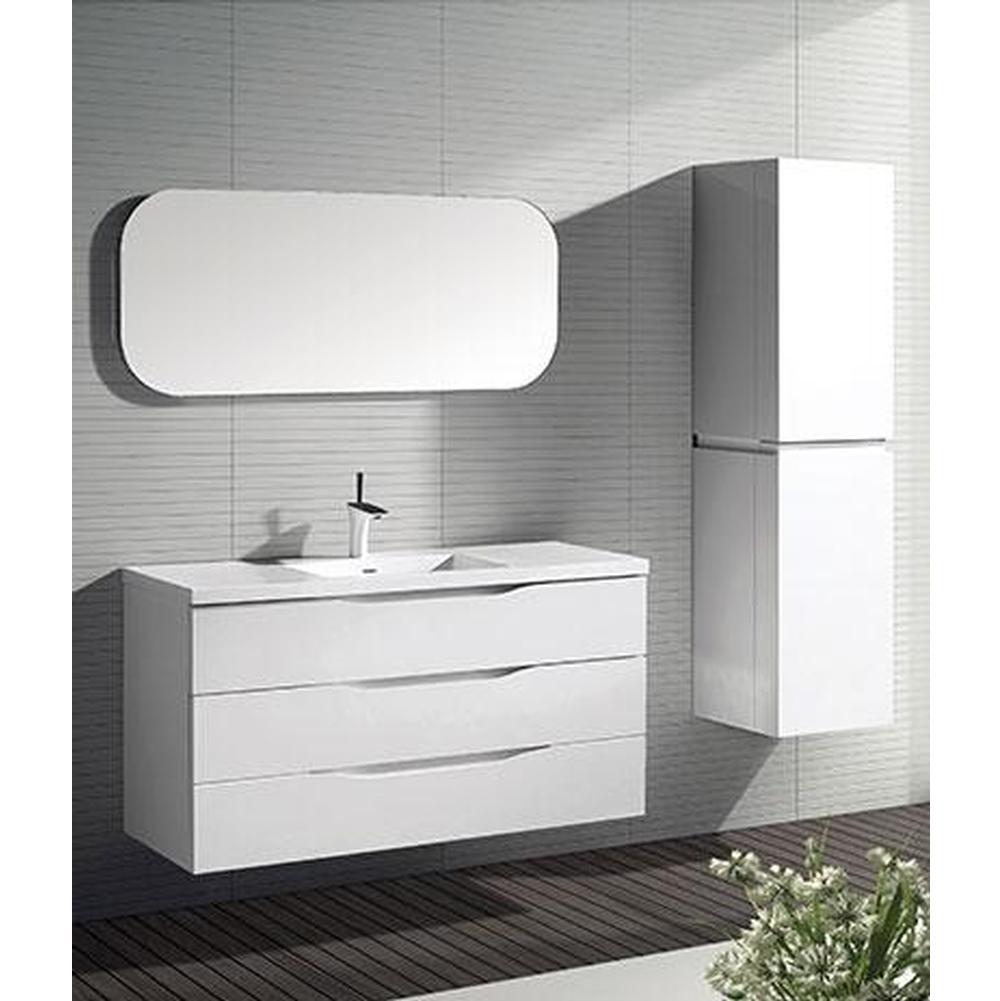 Madeli - Madeli Euro Mirror, 48'' x 20'' x 3/4'', Rectangle, Rounded Edge - Aluminum