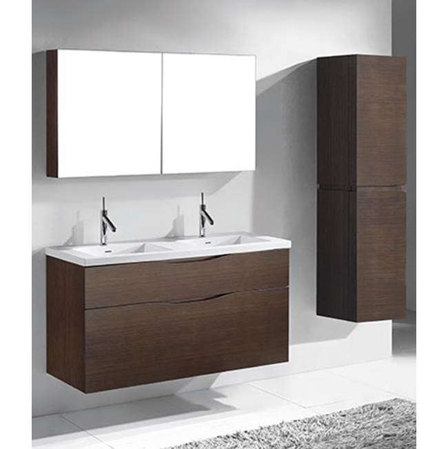 Madeli Bolano 48D'' Wall hung Vanity Cabinet Walnut Finish
