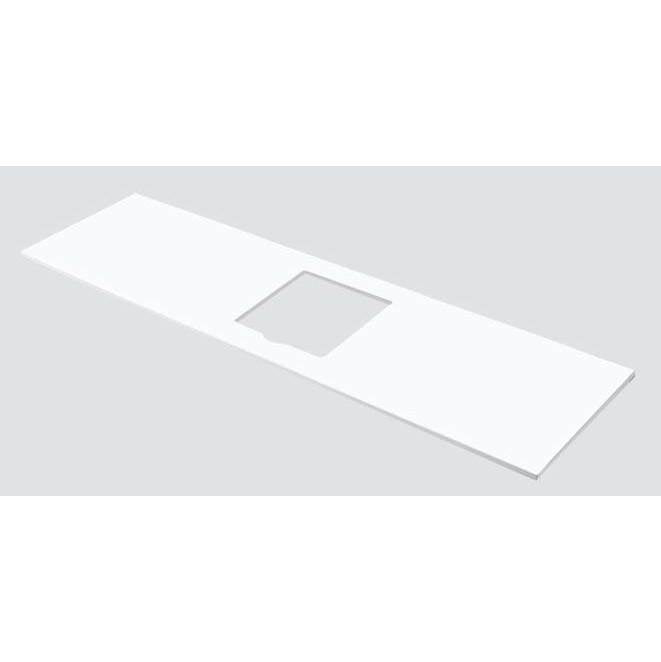 Madeli - Madeli X-Stone Countertop, 60'' x 22'' x 3/4'', Cut-out for CB-7124-XXX-WH, Matte White - Matte White
