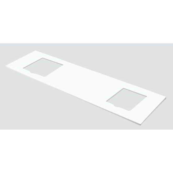 Madeli - Madeli X-Stone Countertop, 72'' x 22'' x 3/4'', Cut-outs for CB-7124-XXX-WH, Glossy White - Glossy White