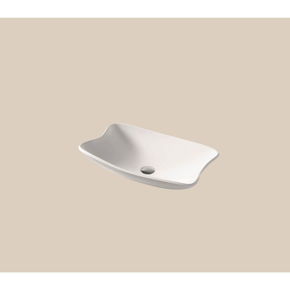 Madeli - Madeli X-Stone Vessel, 23'' x 15'' x 4-3/4'',  Rectangle, Glossy White - Glossy White