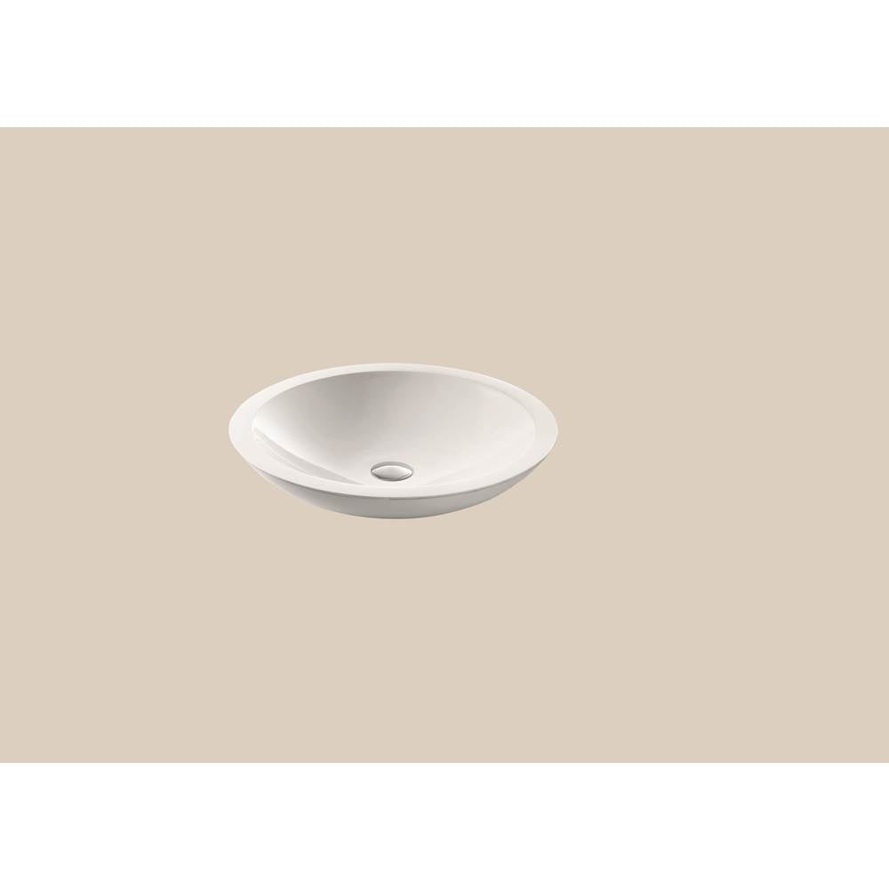 Madeli - Madeli X-Stone Vessel, 19-7/8'' x 4'',  Round, Glossy White - Glossy White