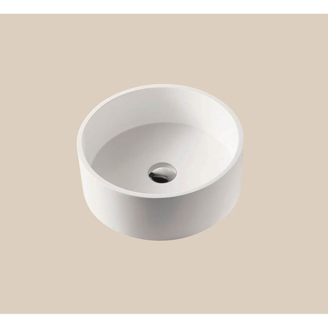 Madeli - Madeli X-Stone Vessel, 15-1/2'' x 15-1/2'',  Round, Glossy White - Glossy White