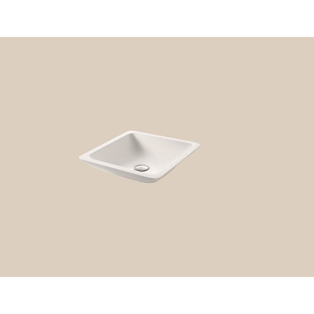 Madeli - Madeli X-Stone Vessel, 16-1/2'' x 4'', Square,  Glossy White - Glossy White