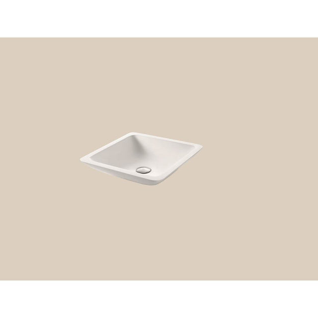 Madeli - Madeli X-Stone Vessel, 16-1/2'' x 4'', Square,  Glossy White - Glossy White