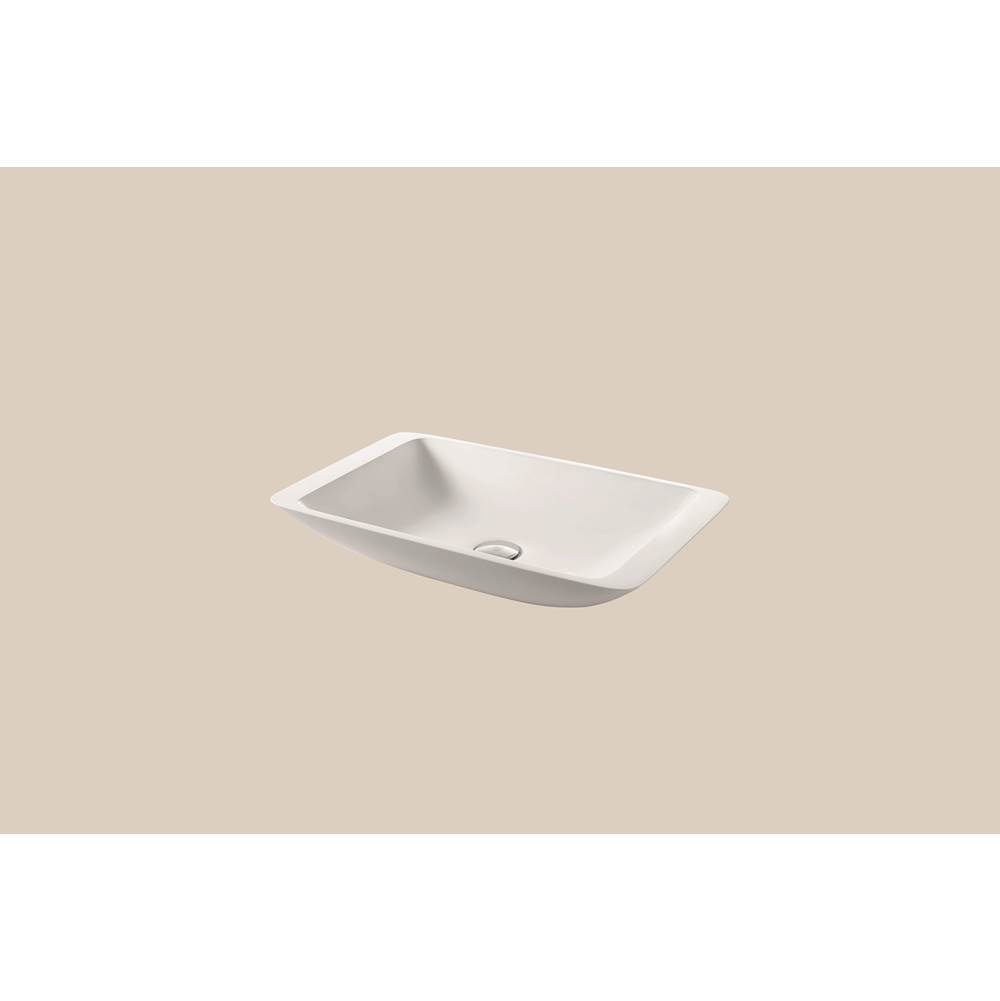 Madeli - Madeli X-Stone Vessel, 22-7/8'' x 13-3/8'' x 4'',  Rectangle, Glossy White - Glossy White