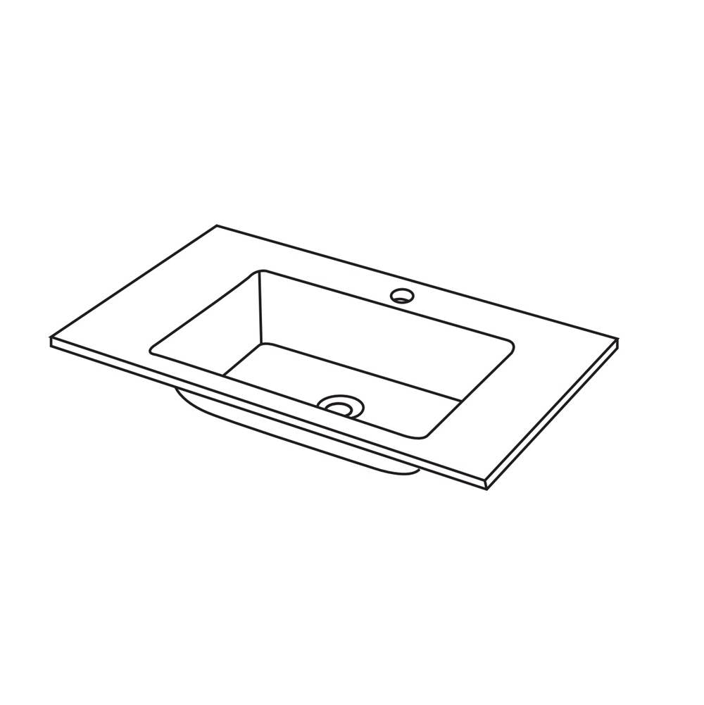 Madeli - Madeli Tempered Glass Top/Basin,  30'' x 18'' x 3/4'', Ever Green - Ever Green