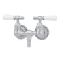 Maidstone - Tub Wall Mount English Telephone Faucet - Down Spout - Brushed Nickel