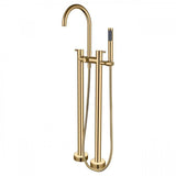 Maidstone - Double Post Freestanding Gooseneck Faucet - Brushed Brass