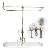 Maidstone - Side Deck Mount Shower Kit with Classic Spout Faucet Rim Mount Shower Enclosure - Brushed Nickel