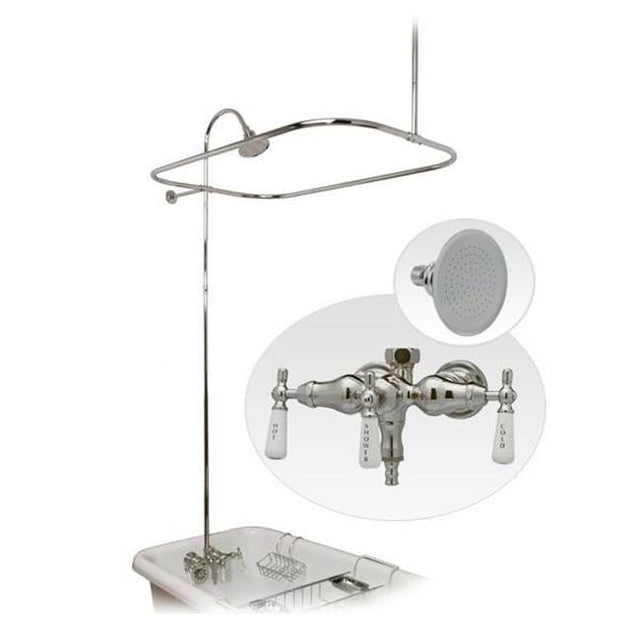Maidstone - Tub Wall Mount Shower Kit with Down Spout Faucet Shower Enclosure Set - Oil Rubbed Bronze