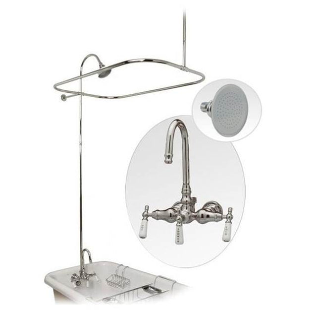 Maidstone - Tub Wall Mount Shower Kit with Gooseneck Faucet Shower Enclosure Set - Oil Rubbed Bronze