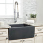 Maidstone - 24'' x 18'' Reversible Fireclay Farmhouse Sink - Matte Dark Gray