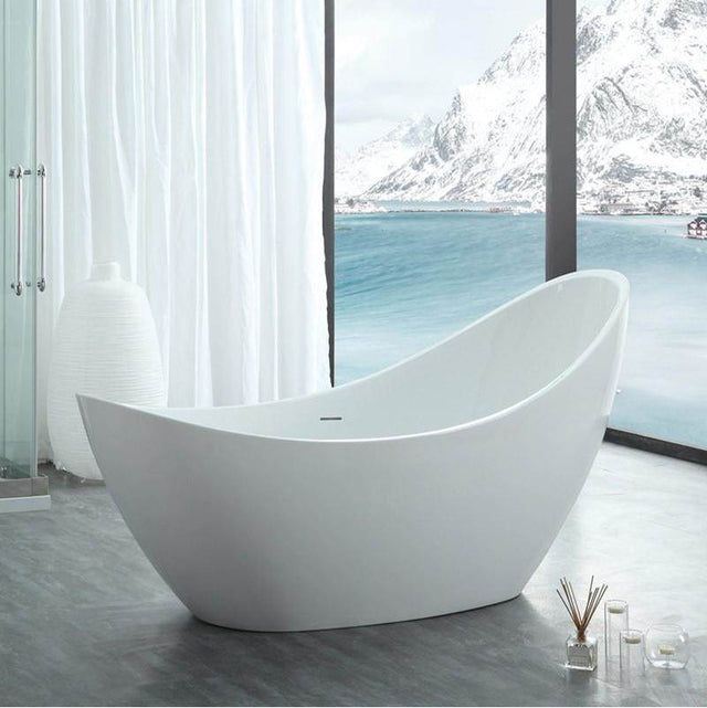 Maidstone - Nerida Acrylic Contemporary Slipper Tub - Oil Rubbed Bronze