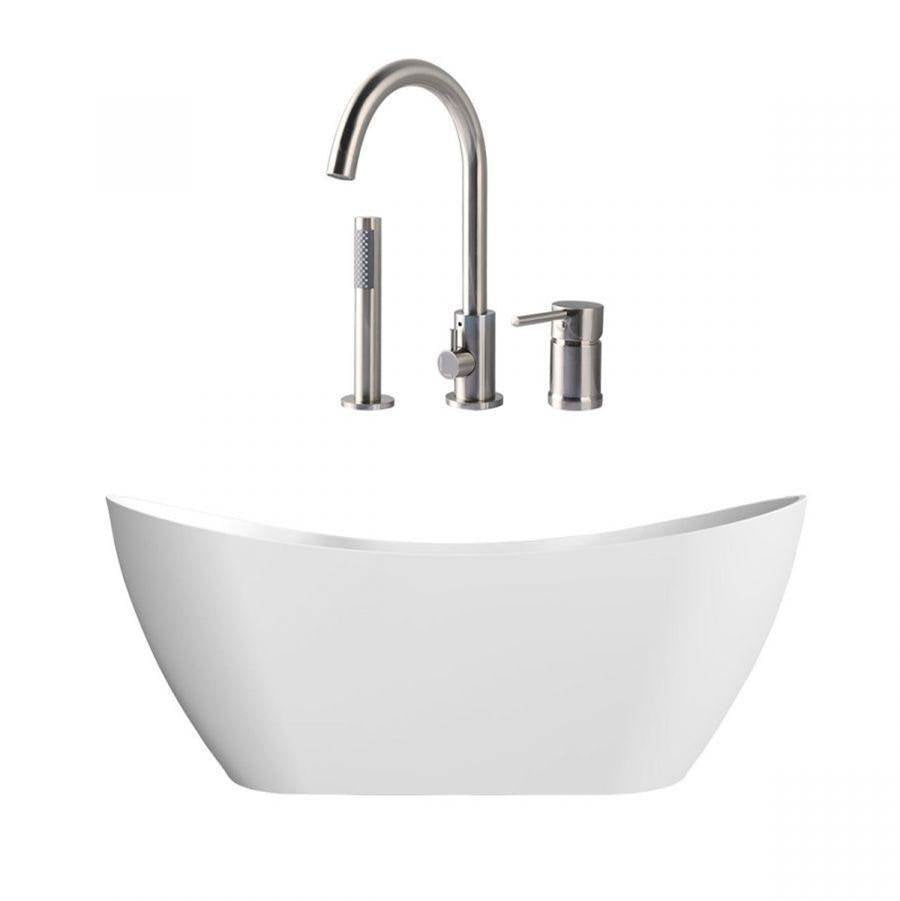 Maidstone - Wexler Acrylic Contemporary Tub - Brushed Nickel