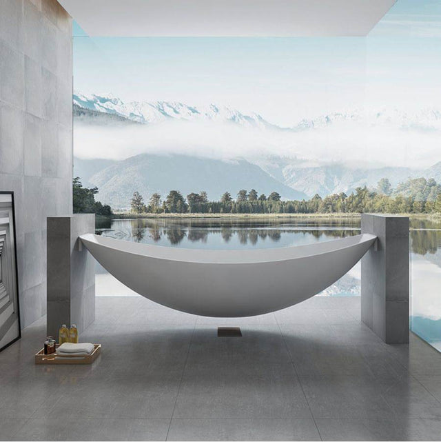 Maidstone - Fabian Acrylic Contemporary Freestanding Tub - Brushed Brass
