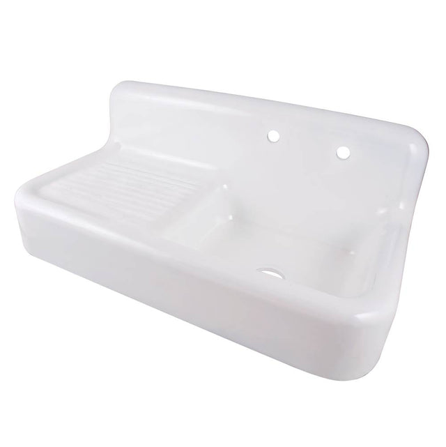 Maidstone - 42'' Cast Iron Sink with Drainboard - White