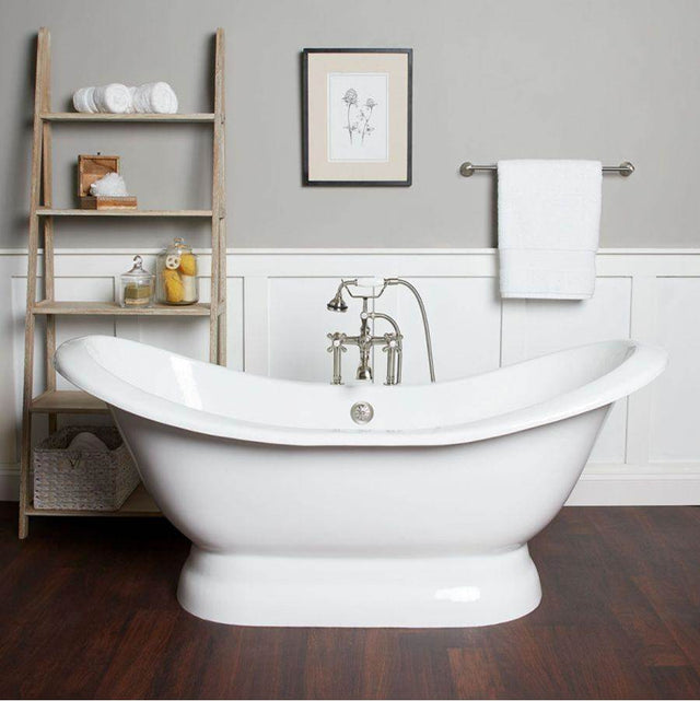 Maidstone - Devinshire Cast Iron Double Ended Pedestal Tub - White