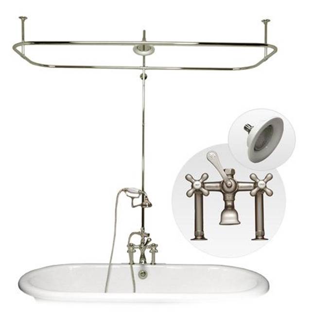 Maidstone - Side Deck Mount Shower Kit with Classic Spout Faucet Rim Mount Shower Enclosure - Oil Rubbed Bronze