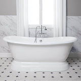 Maidstone - Sussex Cast Iron Double Slipper Pedestal Tub - White