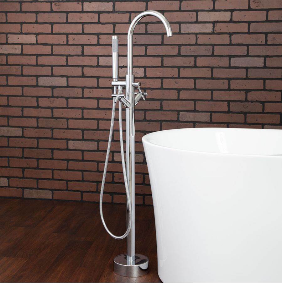 Maidstone - Contemporary Freestanding Faucet - Gooseneck - Chrome