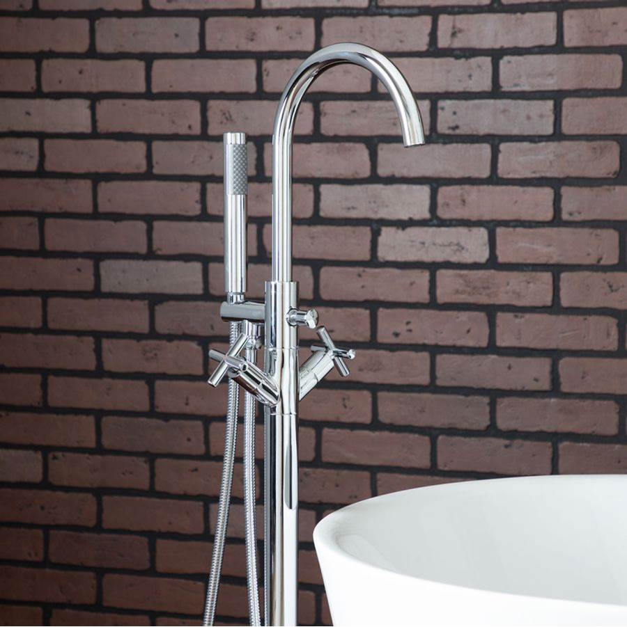 Contemporary Freestanding Faucet - Gooseneck