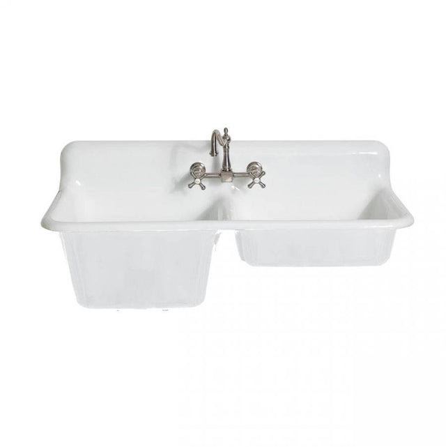 Maidstone - 47 Inch High Back Cast Iron Sink - White