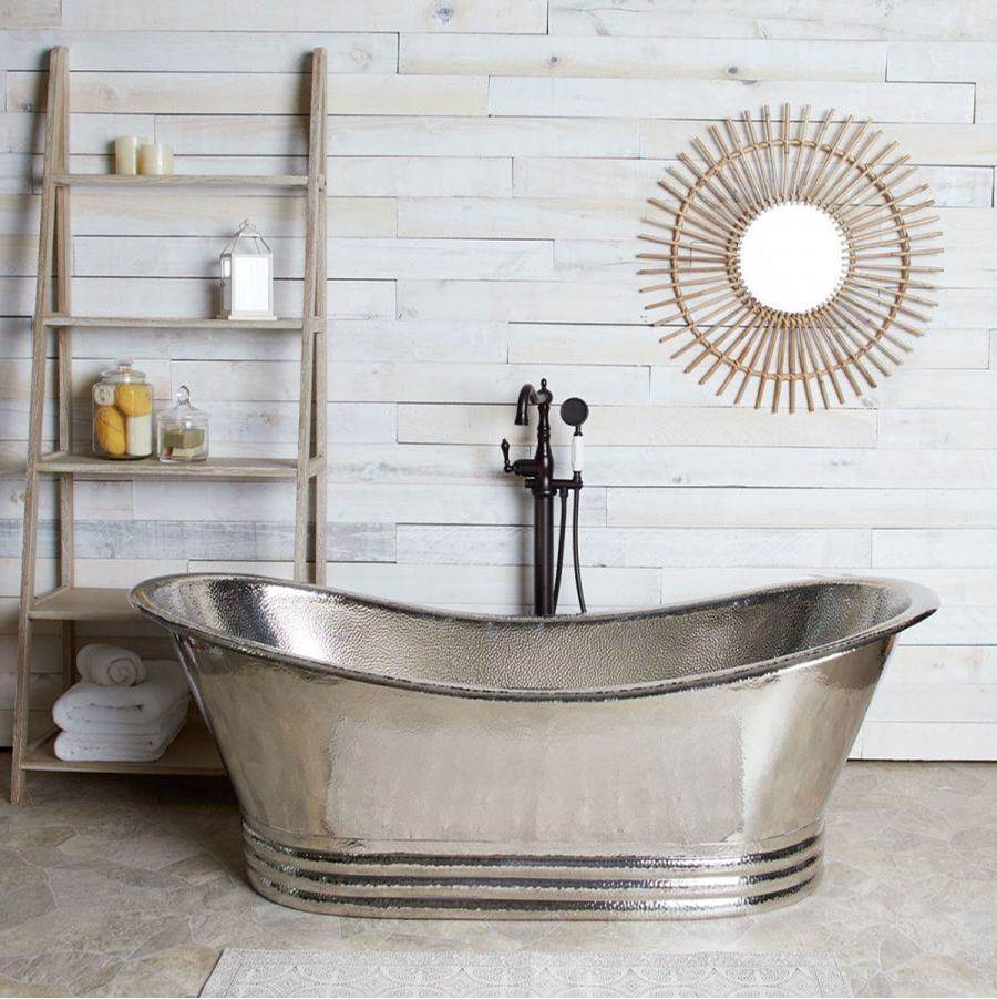 Maidstone - Mirabella Satin Nickel Double Slipper Freestanding Tub - Satin Nickel