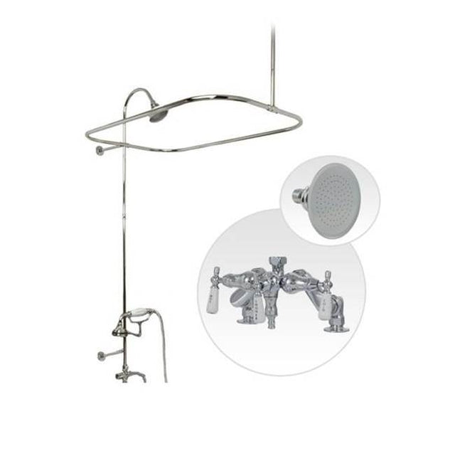 Maidstone - Deck Mount Shower Kit with Down Spout Faucet Shower Enclosure Set - Oil Rubbed Bronze