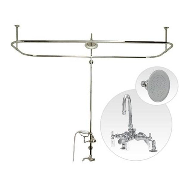 Maidstone - Side Deck Mount Shower Kit with Gooseneck Faucet Shower Enclosure Set - Oil Rubbed Bronze