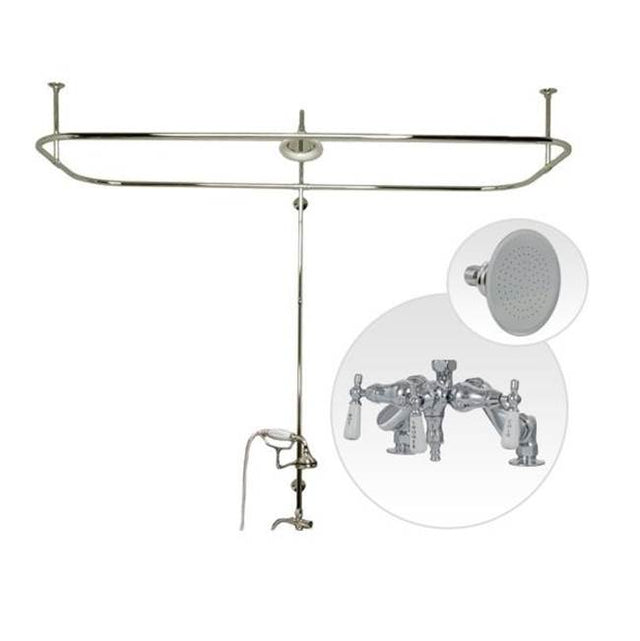 Maidstone - Side Deck Mount Shower Kit with Down Spout Faucet Shower Enclosure Set - Oil Rubbed Bronze