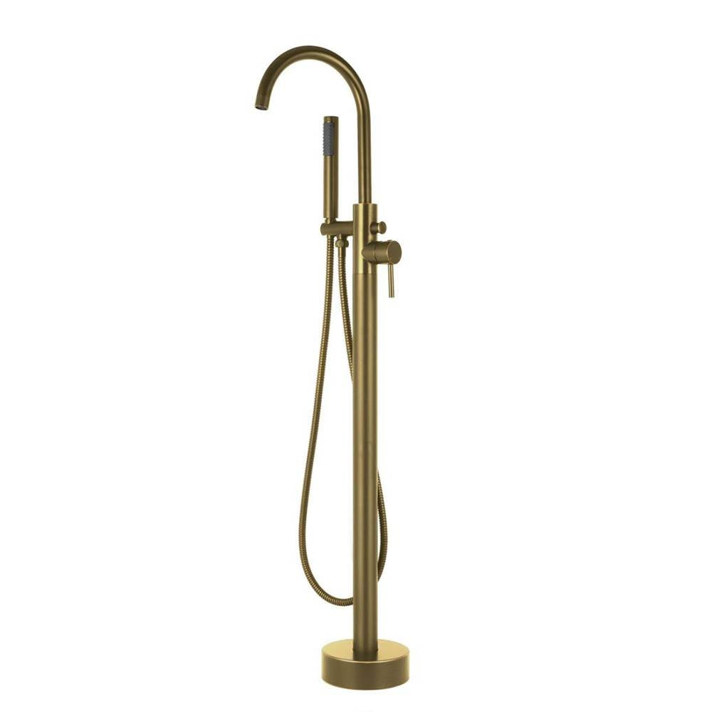 Maidstone - Contemporary Freestanding Faucet - Gooseneck - Brushed Brass