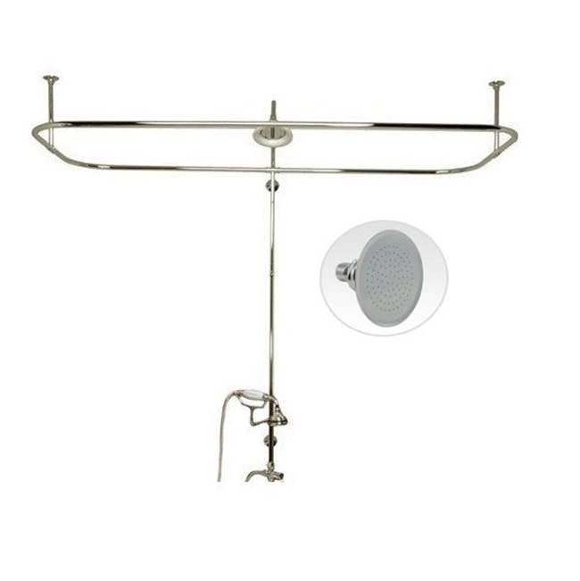 Maidstone - Clawfoot Tub End Mount Shower Conversion Kit Shower Enclosure Kit - Brushed Nickel