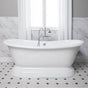 Maidstone - Sussex Cast Iron Double Slipper Pedestal Tub - White