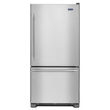 Maytag - 33-Inch Wide Bottom Mount Refrigerator - 22 Cu. Ft. - Fingerprint Resistant Stainless Steel