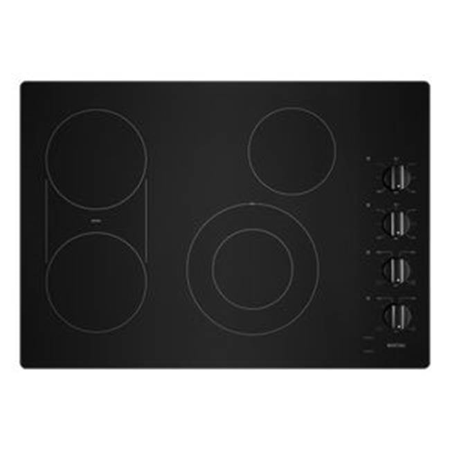 Maytag - 30'' Ceramic Glass, 4 Elements With Integrated Grill/Griddle, 10/6'' Dual, 2-8''Bridge, 1-6'', Die Cast Metal Knob Controls - Heritage Black