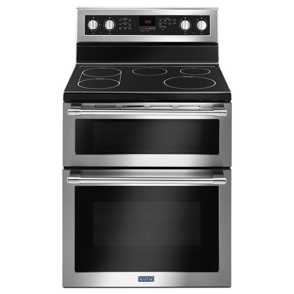 Maytag - 30-Inch Wide Double Oven Electric Range With True Convection - 6.7 Cu. Ft. - Fingerprint Resistant Stainless Steel