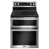 Maytag - 30-Inch Wide Double Oven Electric Range With True Convection - 6.7 Cu. Ft. - Fingerprint Resistant Stainless Steel