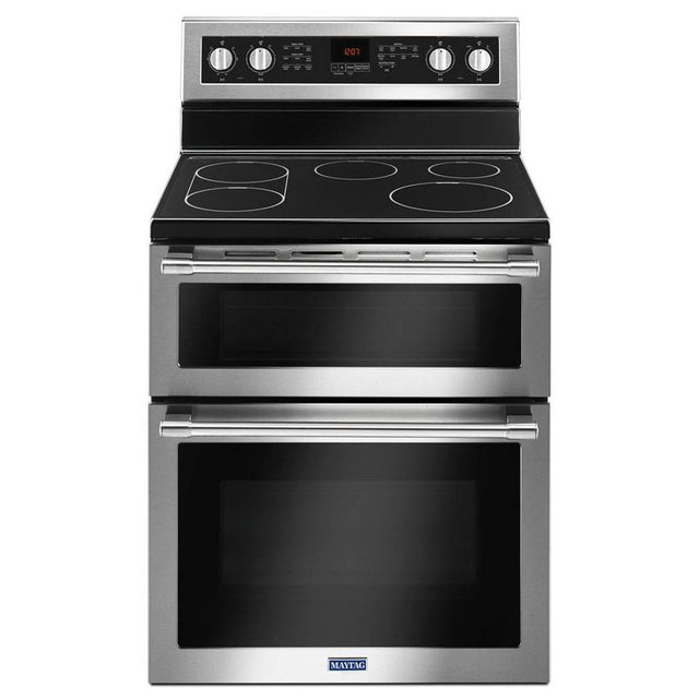 Maytag - 30-Inch Wide Double Oven Electric Range With True Convection - 6.7 Cu. Ft. - Fingerprint Resistant Stainless Steel