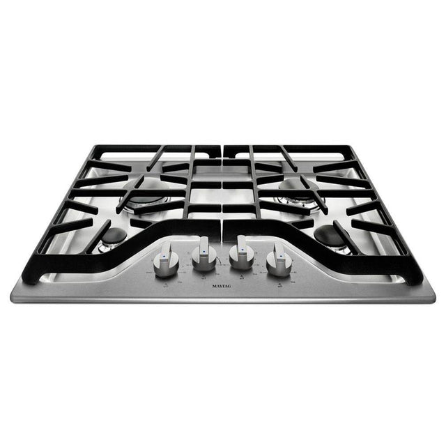 Maytag - 30-inch Wide Gas Cooktop with Power? Burner - Stainless Steel
