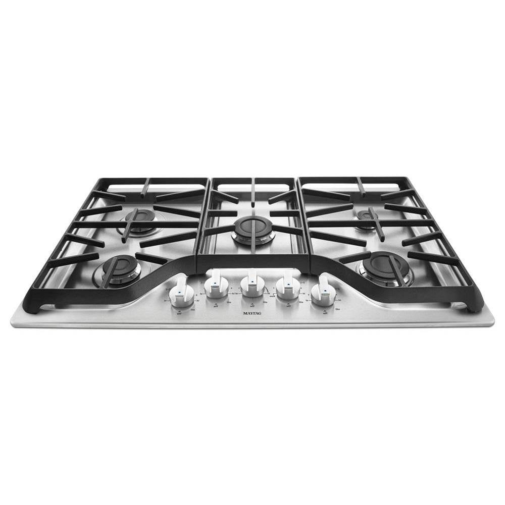 Maytag - 36-inch Wide Gas Cooktop with Power? Burner - Stainless Steel
