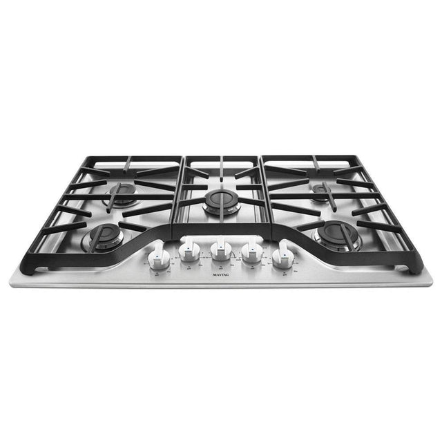 Maytag - 36-inch Wide Gas Cooktop with Power? Burner - Stainless Steel
