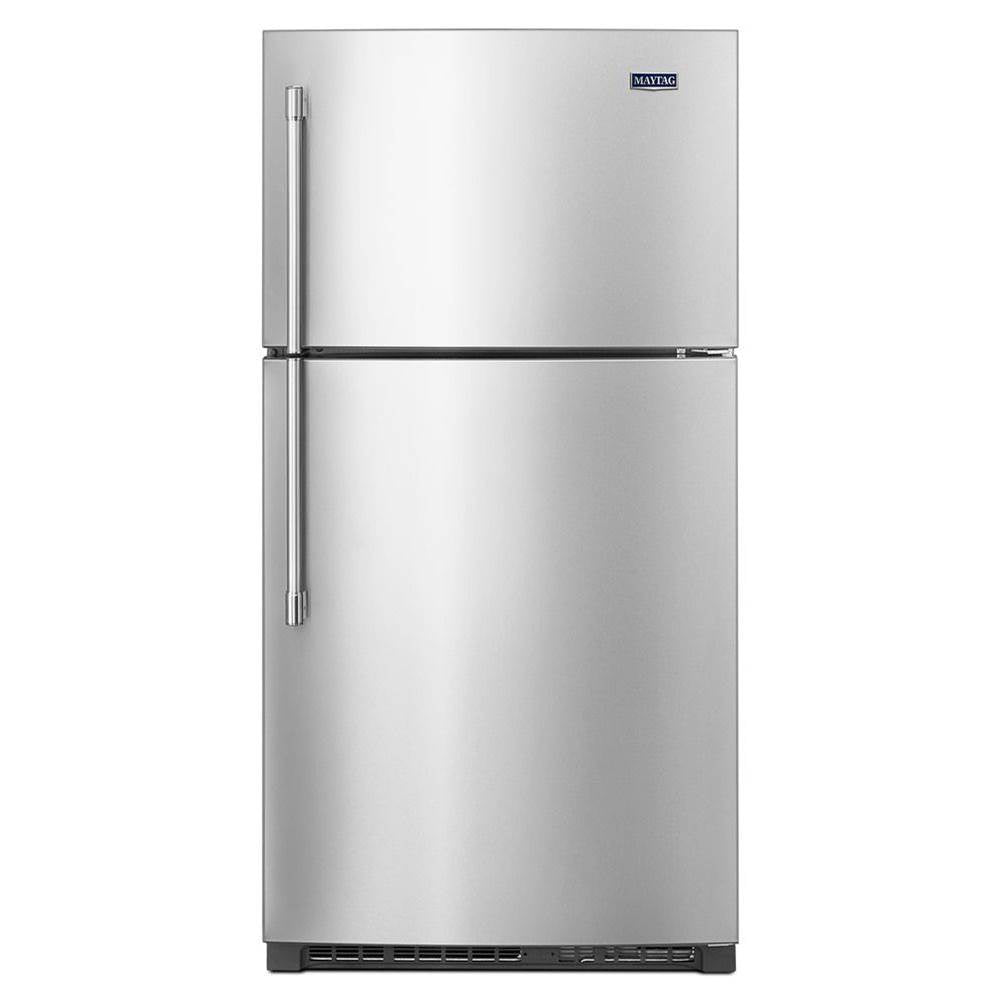 Maytag - 33-Inch Wide Top Freezer Refrigerator with EvenAir? Cooling Tower- 21 Cu. Ft. - Fingerprint Resistant Stainless Steel