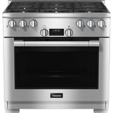 Miele - HR 1134-3 LP AG - 36'' Gas Range DirectSelect LP 6 Burner - Clean Touch Steel
