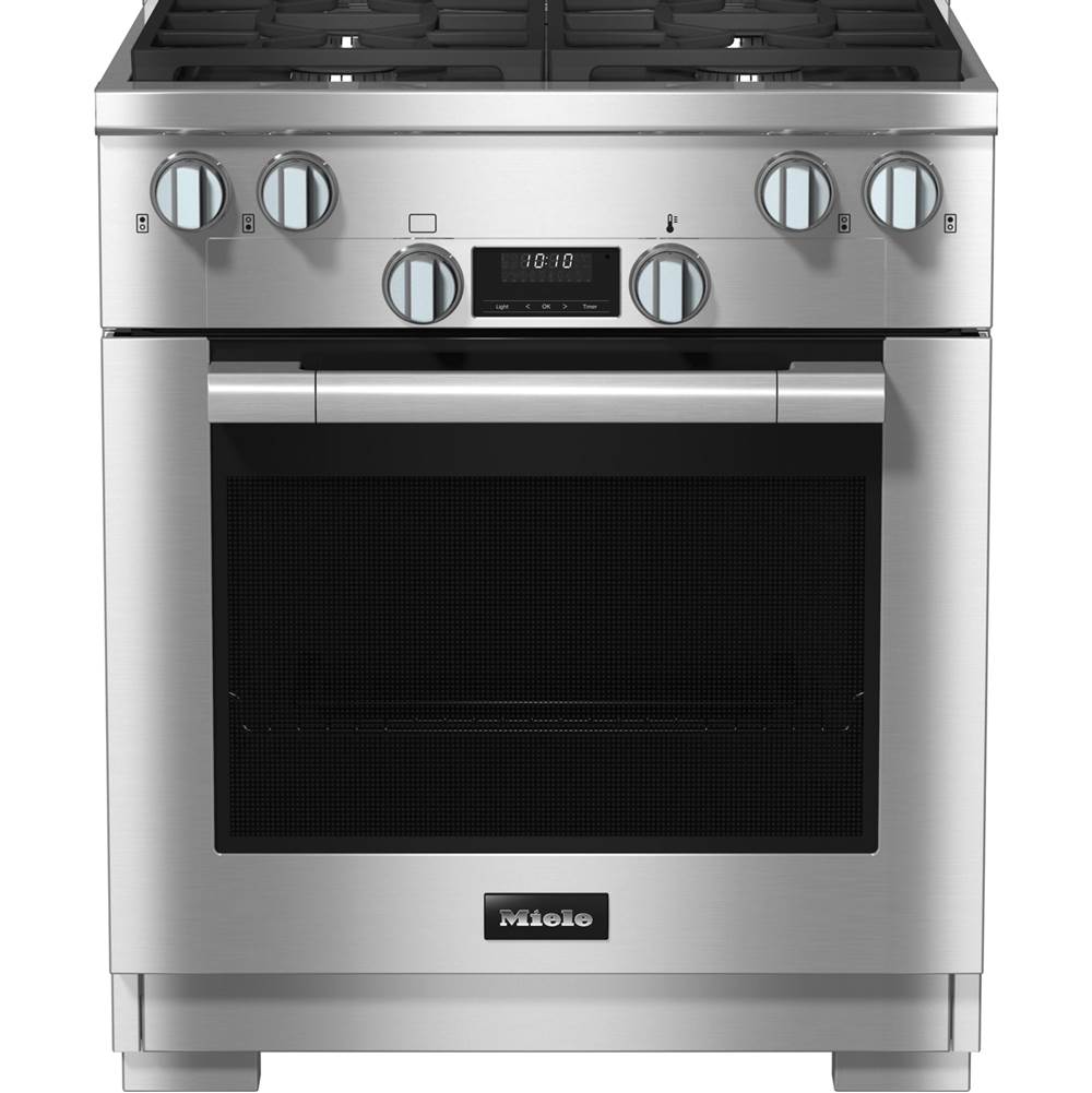 Miele - HR 1724-3 G DF - 30'' Duel Fuel Range DirectSelect 4 Burner MTouch - Clean Touch Steel